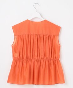 自由区 L シルクコットンローンフレンチスリーブ ブラウス