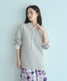 YECCA VECCA 2wayヘンリーネックルーズニット