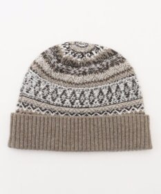 JOSEPH ABBOUD MOUNTAIN ラム×モールジャカード ニットキャップ