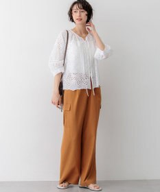 23区 S 【先行予約/見上愛さん着用】カットワークエンブロイダリー 2WAYブラウス