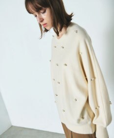 GRACE CONTINENTAL パールドットニットトップ