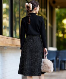 Tiaclasse L 【洗える】ラメツイードAラインフレアスカート