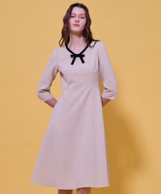 TOCCA RIBBON MONO ドレス ベージュ系