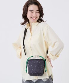 LeSportsac SM DRAWSTRING BUCKET/ブリスドットアイボリー/グリーンコード