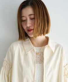 YECCA VECCA ボリュームギャザーデザインZIPブルゾン