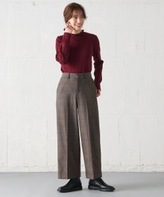 ANY 【洗濯機可/吸湿発熱】フリルネックリブニット