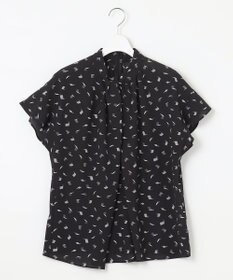 自由区 L 【洗える】ブラッシュドシャドープリント ブラウス