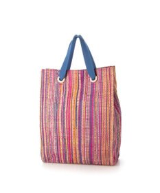 UNBILLION kakatoo ラフィアストライプカラーハンドルトート