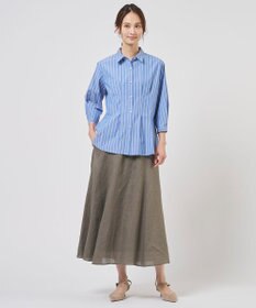 J.PRESS LADIES L TC ハイカウントストライプ シャツ ブラウス