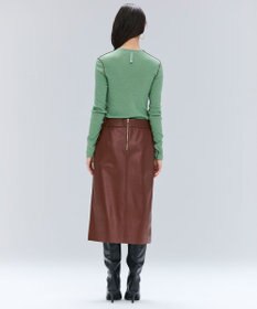 BEIGE， 【Precious 9月号掲載】CLYDE / ステッチベルトラムレザースカート