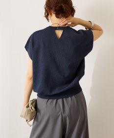 AMERICAN HOLIC 【WEB限定】接触冷感ラメフレンチスリーブニットプルオーバー