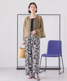 AMERICAN HOLIC 【WEB限定】ノーカラーシアーZIPブルゾン