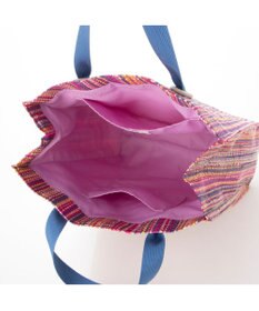 UNBILLION kakatoo ラフィアストライプカラーハンドルトート