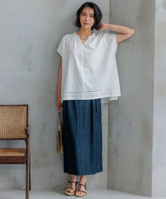 23区 【洗える】ラダーレースジャージー カットソー