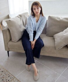 Tiaclasse 【洗える/撥水】スカラップニットフラットパンプス