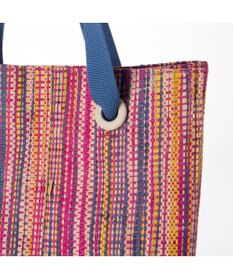 UNBILLION kakatoo ラフィアストライプカラーハンドルトート