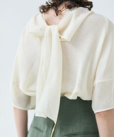 BEIGE， LIATRIS / バックリボン ハーフスリーブブラウス