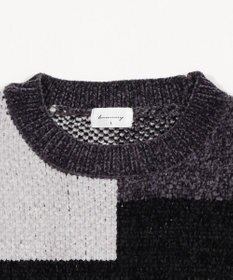 WEGO 【ユニセックス着用ITEM】ベロアモールカラーブロックプルオーバー