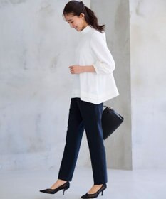 組曲 L 【KUMIKYOKU NAVY】ジョーゼットシフォン2WAY ボウタイブラウス