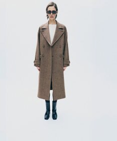 uncrave ネップツィード ロングチェスターコート