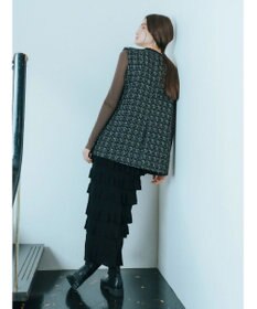 YECCA VECCA ティアードフリルラメニットスカート