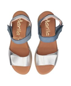 INTER-CHAUSSURES 【Marila】異素材コンビウエッジサンダル