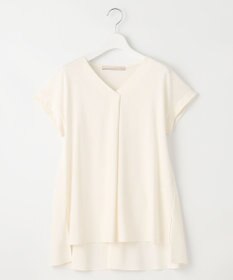 自由区 【XSサイズ~/洗える】ドレーピーポンチフレンチスリーブ カットソー