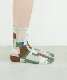 COQ MOSS MEMORY シアーパッチワークソックス