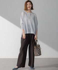 23区 【洗える】シャイニーシアー ボートネック ニット