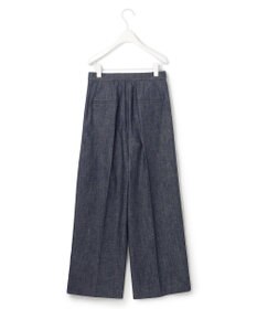 ICB 【洗える】 コットンリアクティブデニム ワイドストレートパンツ