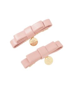 Maison de FLEUR 【2個セット】フェイクレザーリボンクリップセット