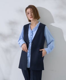 YECCA VECCA フリルVネックブラウス