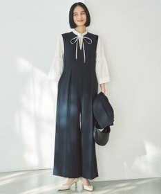 UNFILO コットンブロード フリルネックシャツ