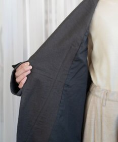 muuc 〈軽やかな尾州産リネンウール〉ショールカラーコート　ロングシーズン 秋冬春 ゆったりシルエット セットアップ可能