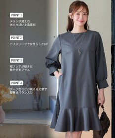 Tiaclasse L 裾フレアパフスリーブワンピース