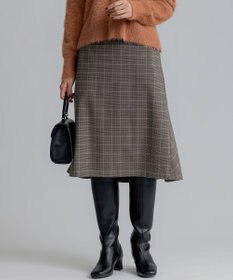 組曲 L 2WAYウォームストレッチ チェックスカート