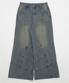 WEGO 【ユニセックス着用ITEM】スウィッチングフレアデニムパンツ