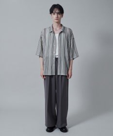 WEGO ストライプメッシュBIGシャツ（S）