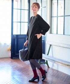 Tiaclasse L 裾フレアパフスリーブワンピース