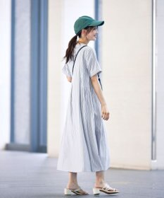 Tiaclasse 【洗える】サイドタックスキッパーシャツワンピース