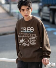 WEGO スプレーグラフィックニットプルオーバー