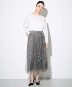 GRACE CONTINENTAL ブーツプリントチュールスカート