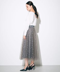 GRACE CONTINENTAL ブーツプリントチュールスカート