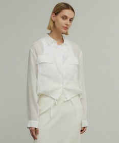 BEIGE， PAULINE / ドローストリングシアーブラウス