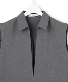 ICB 【WEB＆一部店舗限定】SerikaWorsted ノースリーブスキッパーブラウス
