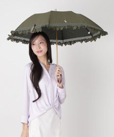 MOONBAT 【遮光/晴雨兼用日傘】POLO RALPH LAUREN(ポロ ラルフローレン) エンブフリル 折りたたみ傘 楽折 遮熱 UV