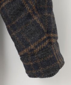 JOSEPH ABBOUD MOUNTAIN 【イタリア素材/ECOファー/9ポケット/ダウン】スライバーチェックダウン コート