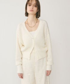 GRACE CONTINENTAL ワッフルショートニットカーディガン