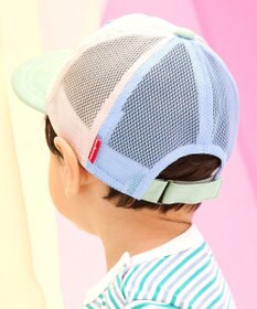 MIKI HOUSE HOT BISCUITS 【44-54cm】 ストライプ ロゴメッシュキャップ