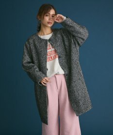 Green Parks ヘリンボーンノーカラーコート